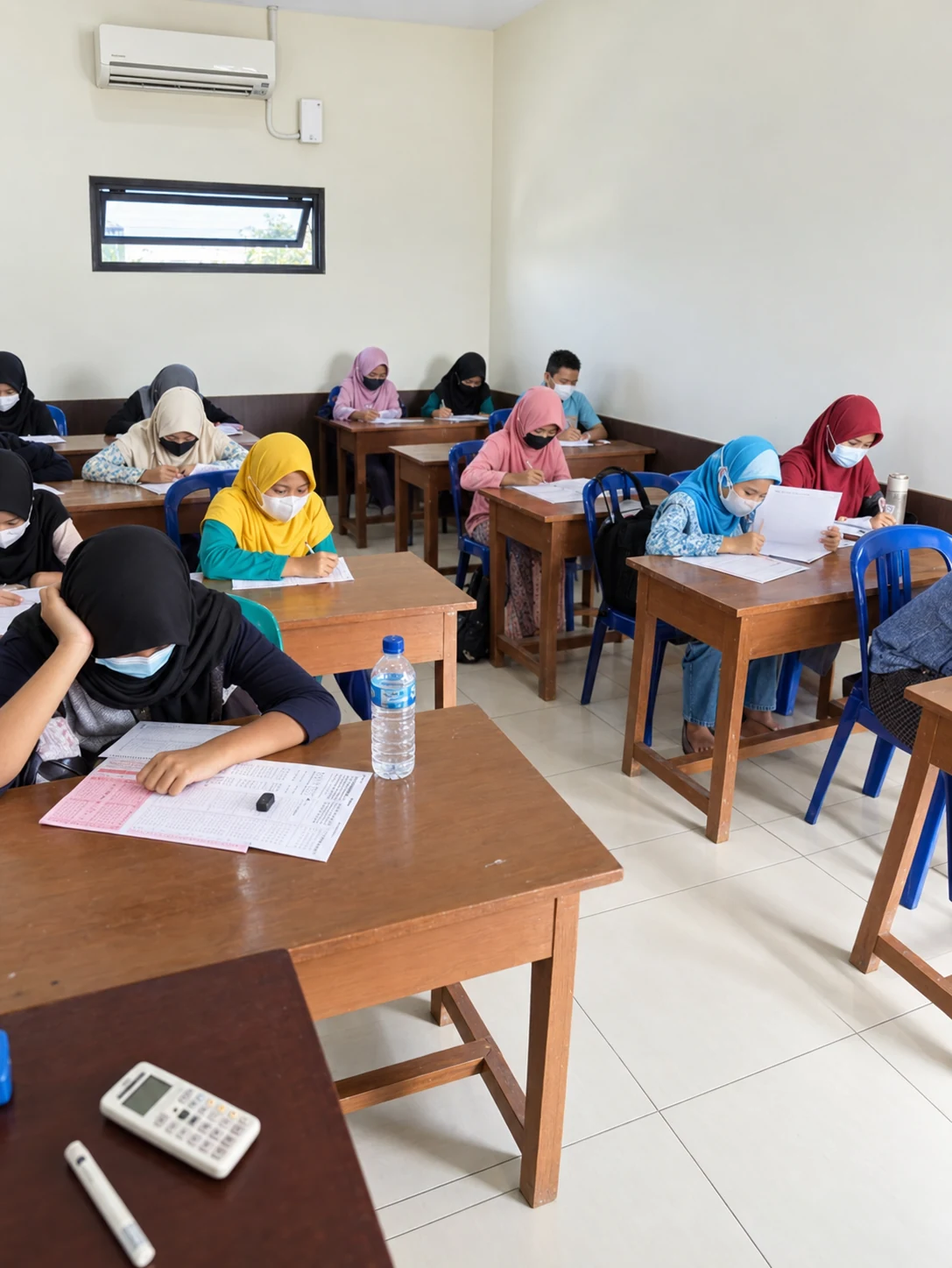 Suasana siswa mengerjakan latihan di kelas ABW